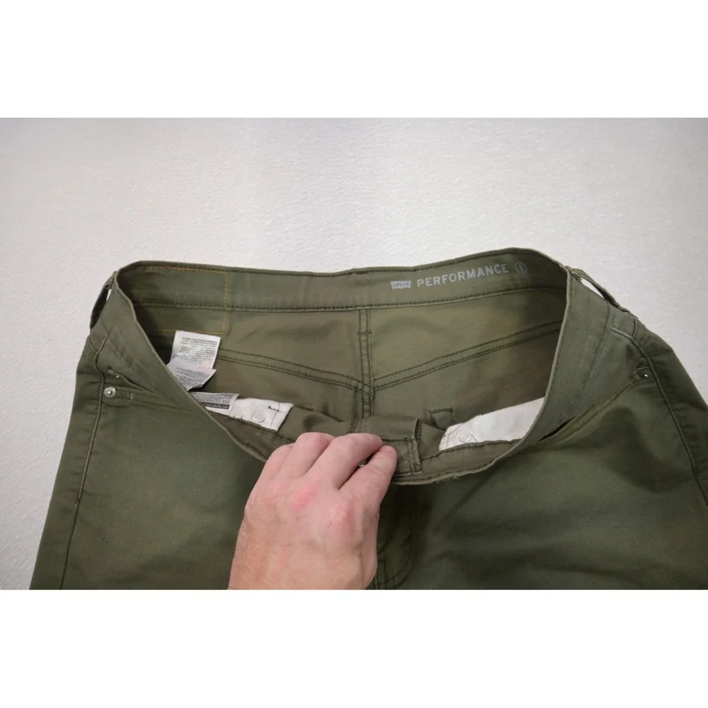 Levi's 541 Athletic Taper Men 36x30 Olive Green Performance Stretch Pants EUC